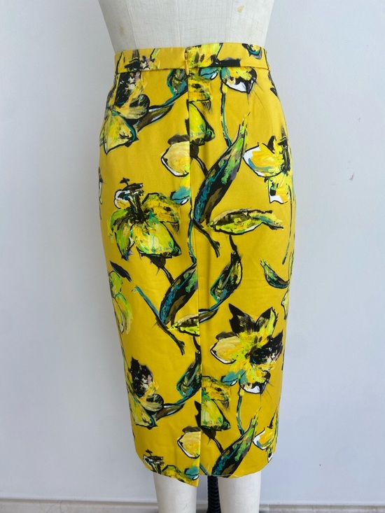 J. Crew Collection Yellow Floral Pencil Skirt - Picture 2 of 5